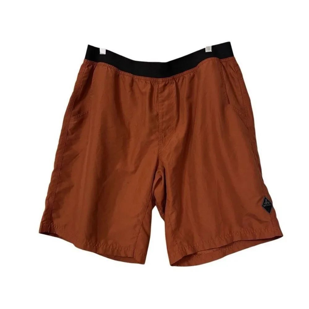 Prana mojo shorts orange size XL lightweight pull-on